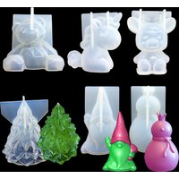 3D Bear Unicorn Deer ChristmasSilicone Mold Resin Candle Fondant Cake Decorating Tools