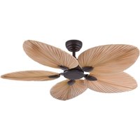 52 Inch Ceiling with Remote Control Fan Fancy Decorative Palm Leaf Blade Fashion Design Decoration No Lamp 6-Gear Adjustable