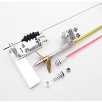4mm Flexible Drive Cable Shaft Strut + 75mm Steering Rudder + 48mm Copper propeller Kit for RC Vee Boat V Monoboat