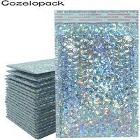 10PCS Holographic Metallic Bubble Mailer Laser Gift Bags Glamour Colorful Foil Bubble Envelopes Padded Shipping Mailing Envelope