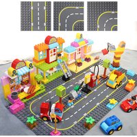 Big Particles Building Blocks City Construct Road Street Base Plates Sets Diy Bricks Accessories Educational Toys For Children