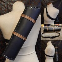 Leather Steampunk Shoulder Back Quiver Arrow Holster For Medieval Bowman Archer Costume Nomad Horseback Archery Accessory