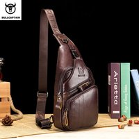 BULLCAPTAIN sac en cuir véritable sac de poitrine hommes mode Style décontracté sac à bandoulière affaires grande capacité en cuir bagages pour hommes