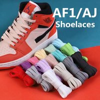 2022 Nouveaux lacets pour baskets AF1/AJ, lacets plats classiques, lacets en toile blancs et noirs, lacets de sport Nik Air Force.