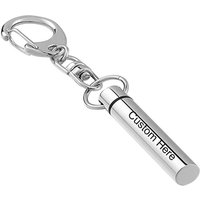 Free Engraved Stainless Steel Keyring Cylinder Capsule Locket Cremation Urn Keychain Keepsake Memorial Ashes Filler Key Chains