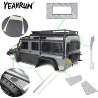 YEAHRUN Metal Engine Cover Side Skirt Pedal Tailgate Top Skylight Skid Plate for TRX-4 Defender 1/10 RC Car Shell Body Parts