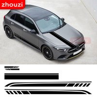 For Mercedes Benz W176 W177 A Class A45 AMG A200 A180 Edition 1 Car Style Side Stripe Hood Bonnet Decal Sport Racing Sticker