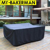 72 Größen Schwarz Outdoor Terrasse Gartenmöbel Wasserdichte Abdeckungen Regen Schnee Stuhlhussen für Sofa Tisch Stuhl Staubdichte Abdeckung
