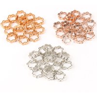 50pcs/lot 12mm Flower Shape CCB Bead Frame Spacer Beads Jump Ring Connector for Jewelry Making DIY Earring Bracelets Necklace