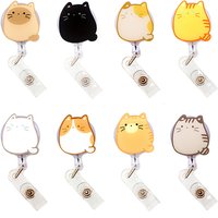 Cute Funny Cat Style Retractable Card Holder Badge Reel Nurse Exhibition Enfermera Girl And Boy Name Card