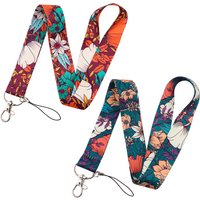 Flower Lanyard for Keys Keychain Badge Holder ID Card Pass Hang Rope Mobile Phone Charm Accessories Gifts for Original Women