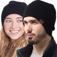 Unisex URGENTMAN Labal Wintermützen Einfarbige Strickmützen für Männer und Frauen Beanie Cap Outdoor Hinzufügen Pelzfutter Warme Sportmützen