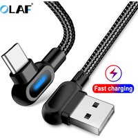 OLAF USB Type C Cable Fast Charging 90 Degree USB C Cable For Samsung S8 S9 S10 Xiaomi Mobile Phone Charger Micro Usb Cables