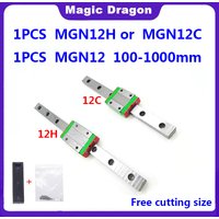 12mm Linear Guide MGN12 100 150 200 250 300 350 400 450 500 550 600 700 800 1000 mm +MGN12H or MGN12C Block 3D Printer CNC