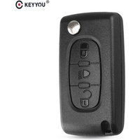 KEYYOU FOR Citroen C1 C2 C4 Picasso C5 C6 3 BUTTONS KEY FOB REMOTE CASE Light Symbol With Badge CE0536