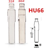 10 pièces 31 # 86 # Lame de clé à rabat vierge en métal HU66 non taillée pour VW Passat Bora Seat Skoda Audi pour Keydiy KD Xhorse VVDI JMD