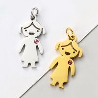 10Pcs/Lot Mirror Polish Stainless Steel Lovely Girl And Boy CharmS For DIY Making Necklace Bracelet Fashion Jewelry Accessories