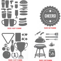 2024 New Stencil Metal Cutting Dies For Scrapbooking Outdoors BBQ Trophy Dominoes DIY Embossing Album Card Handmade Tools