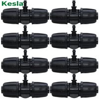 KESLA 10PCS 16mm 1/2'' PE Tubing to 4/7mm Hose Tee Connector w/ Thread Lock Garden Irrigation Water Adapter to 1/4'' Micro Pipe