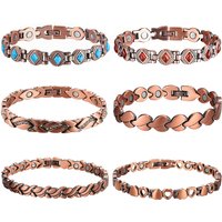 Vintage Copper Magnetic Bracelets For Women Pain Relief Pure Copper Adjustable Bio Energy Blood Pressure Accessory Bracelet