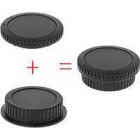 Rear Lens Body Cap Camera Cover Set Dust Screw Mount Protection Plastic Black Replacement for Canon EOS EF EFS 5DII 6D S19 19
