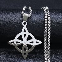 Stainless Steel Witchcraft Witch's Celtic Knot Geometry Necklace Men/Women Wicca Necklaces Witch Jewelry nudo de bruja N4273