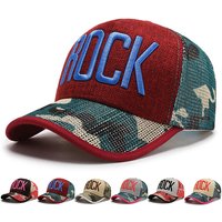Autumn Hat Mesh Camouflage Men and Women Breathable Sunshade Baseball Hat Linen Embroidery Letter Fashion Duck Tongue Yong Hat