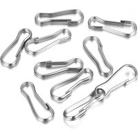 30pcs Stainless Steel Snap Spring Clip Clasp Keychain Buckle Hooks Rings Lanyards Hanging Keychaine Keyring Connector Accessory