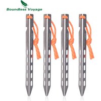 Boundless Voyage 16cm Titanium Tent Pegs 4/8 pcs/lot V-shape Camping Stakes Ultralight Portable Tent Nails