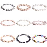 Natural Freshwater Pearl Bracelets Elegant Baroque Pearls Beaded Bracelet for Women Men Elastic Chain Fine Jewelry Wedding Gifts
