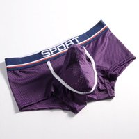 Ice Silk boxer mens physiological health care for boy mesh U convex separation sexy panti Man Sexi elephant nose underwear