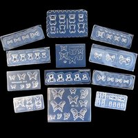 SNASAN Cute Butterfly Bow Bear Silicone Mould Nail Art Earrings DIY Tool UV Epoxy Resin Box Silicone Mold