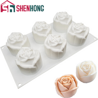 SHENHONG Silicone moule gâteau Rose fleurs forme 3D moule mariage Dessert Mousse bonbons ustensiles de cuisson outils