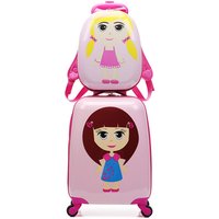 GraspDream Brand Children Rolling Luggage Set Backpack Kid Suitcase Wheels Cute Cartoon Trolley Case Carry on Student Travel Bag