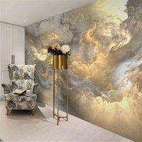 Custom Colorful clouds Murals Wallpapers room decoration Blue bronzing white clouds Background Mural Photo wall paper 3D sticker