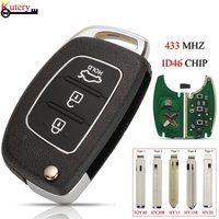 jingyuqin Remote Smart Car Key For Hyundai IX45 I30 Accent Elantra Solaris Sonata Tucson Santa Fe 3Buttons 433Mhz ID46 Chip