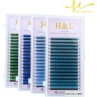 H & L nouveau C/D/CC Curl 0.07mm longueur mixte faux cils cils individuels cils colorés Extensions de Faux cils