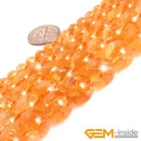 AAA Grade Round Genuine Yellow Citrines Stone Beads Strand 15" Natural Stone DIY Loose Bead for Jewelry Making