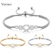 Neue Gold-Farbe Ton Perlen Armbänder Mädchen Geschenk Einstellbare Erklärung Schmuck Pulsera Edelstahl Manschette Armband für Frauen