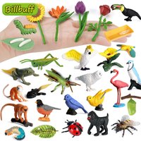 NEW Simulation Flower Plant Animal Insect Action Figures Sunflower Rose Model Realistic PVC Figurines Cognitive toy for children