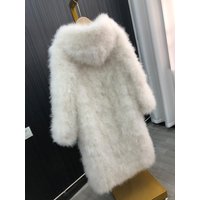 Lange Marabou-Jacke mit Flauschigen Federn, Winter-Damenbekleidung, Oberbekleidung, Warmer Mantel, Abendgarderobe, Geschenk für die Ehefrau, Türkische Federn