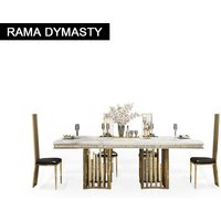 Rama Dymasty stainless steel Dining Room Home Furniture modern marble dining table rectangle table
