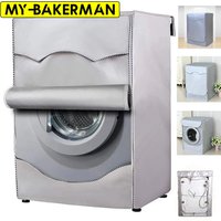 4 Größen Waschmaschinen-Abdeckung Polyester Wasserdicht Frontlader Sonnenschutz Wäschetrockner Silberbeschichtete Staubschutzhülle