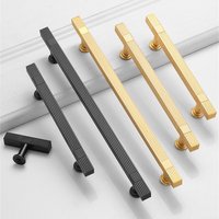 KK&FING Modern Zinc Alloy Door Knobs and Handles Brushed Copper Cabinet Drawer Handles Personality Furniture Handle Hardware