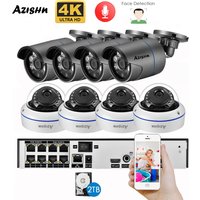 H.265+ 4K Ultra HD 8MP POE NVR Kit Audio Face Detection CCTV System Metal IP Camera P2P Outdoor Video Surveillance Set XMEYE
