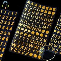 Handwerk Bronzing Aufkleber 17,5*9cm Silber/Gold DIY Scrapbook Digitale Buchstaben Nummer dekorative Aufkleber Spielzeug GYH