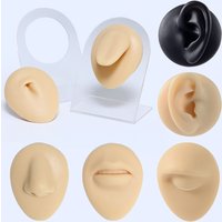 1PC Silicone Model Tattoo Puncture Practice Simulation Human Body Part Display Ear Nose Lip Navel Tongue Piercing Jewelry