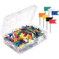 100Pc Flag Push Pins Marker Long Needle Thumbtack for Office School Wall Photo World Map Pin Board Marking Notice Cork Needle