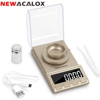 NEWACALOX 0.001g Precision Digital Jewelry Scale 50g/100g/200g USB Powered Electronic Weighing Scale LCD Mini Lab Balance 0.001g