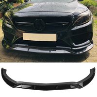 Front Spoiler Bumper Lip Blade For Mercedes-Benz C-Class W205 Sport 2015-2018 C180 C250 C300 C400 Gloss Black/Carbon Fiber Look